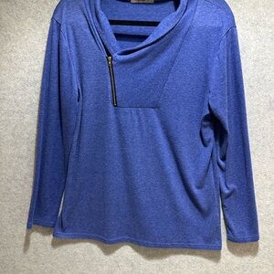 Cyanstyle Blue Knit Top